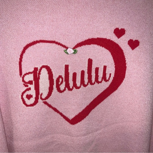NWT PINK “DELULU” SWEATER SIZE XL - Picture 3 of 7